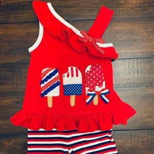 Summer outfit popsicles & ribbon sz 12 month